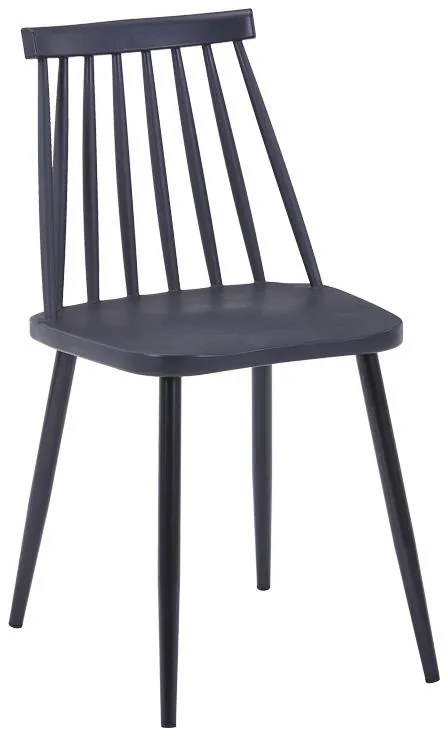 Καρέκλα Aurora I pp σε μαύρη απόχρωση-πόδι μεταλλικό μαύρο 43x48x79εκ 43x48x79 εκ.