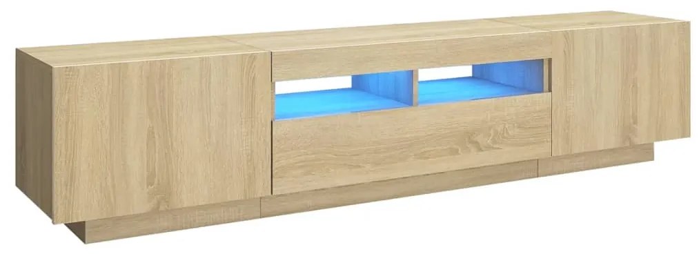 vidaXL Έπιπλο Τηλεόρασης με LED Sonoma Δρυς 180 x 35 x 40 εκ.