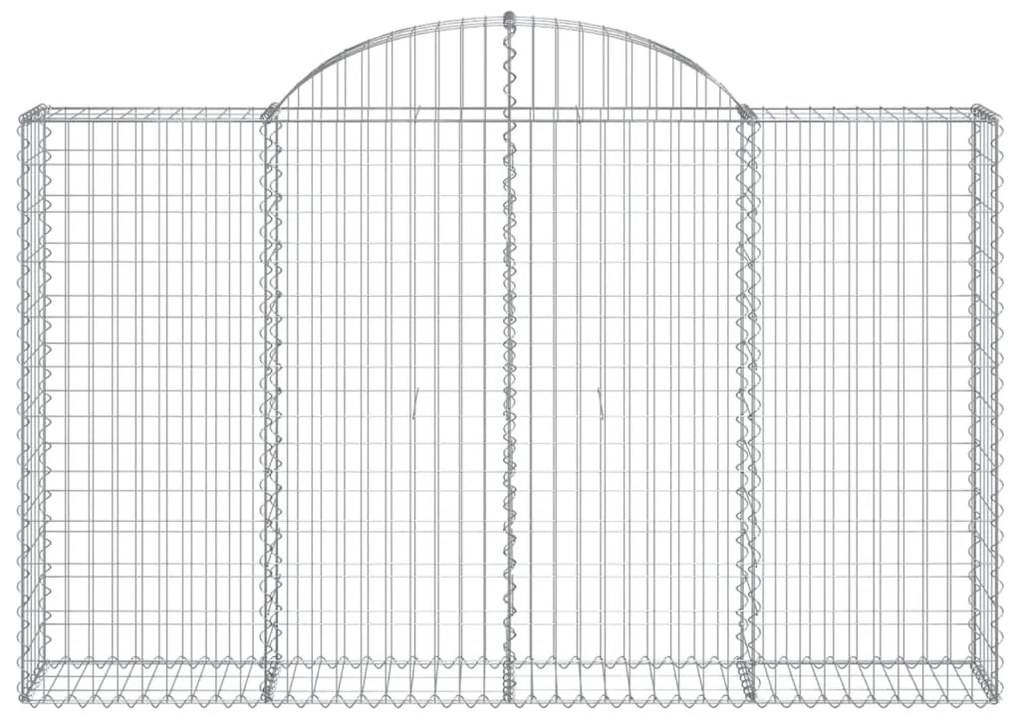 vidaXL Συρματοκιβώτια Τοξωτά 2 τεμ. 200x30x120/140 εκ. Γαλβαν. Ατσάλι