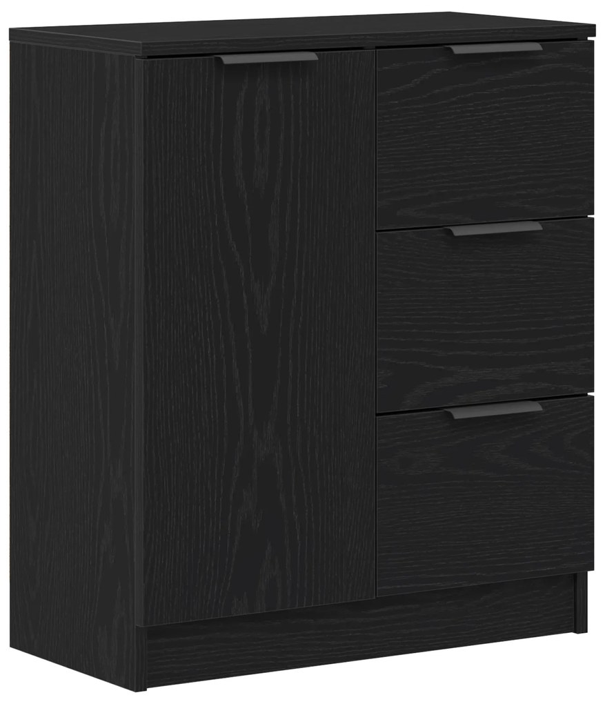 vidaXL Μπουφέδες 2 τμχ Μαύρο Δρυς 60x30x70 εκ Επεξεργασμένο ξύλο