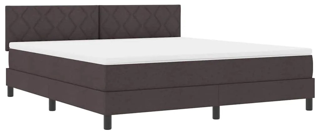 vidaXL Κρεβάτι box spring με στρώμα Σκούρο Καφέ 180 x 200 cm ύφασμα