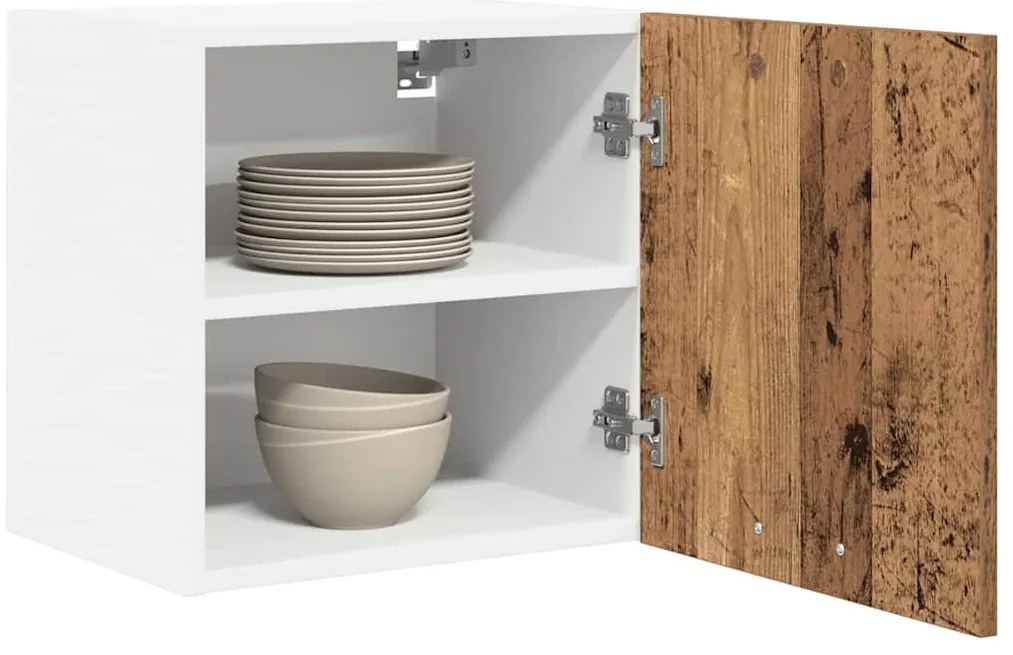 vidaXL Κρεμαστό ντουλάπι 2 pcs Παλαιό Ξύλο και Λευκό 40 x 31 x 40 εκ.
