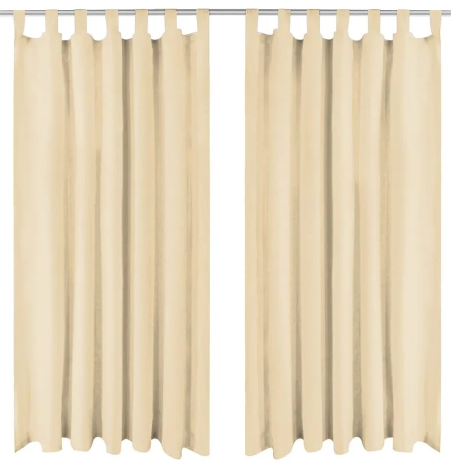 vidaXL Κουρτίνες με Θηλιές 2 τεμ. Μπεζ 140 x 245 εκ. από Microsatin