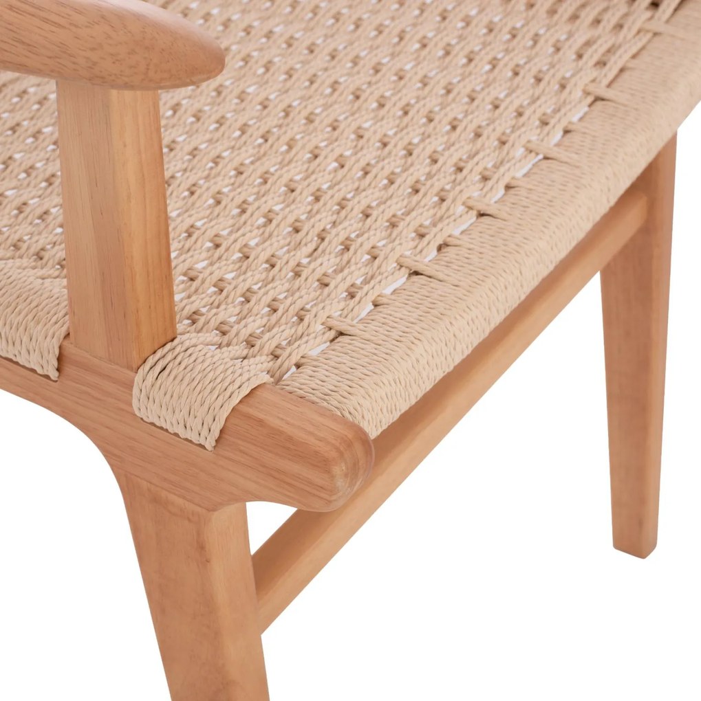 Καρέκλα-Πολυθρόνα IGNACIO Rubberwood και Σχοινί 61x56x83Υεκ. 61x56x83 εκ.