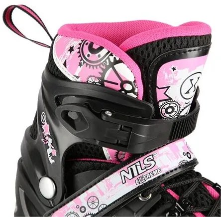 Αυξομειούμενα Roller NH 10905 ΣΕΤ 4 ΣΕ 1 INLINE SKATES NILS EXTREME Μαυρο/Ροζ LED-SMALL (31-34)