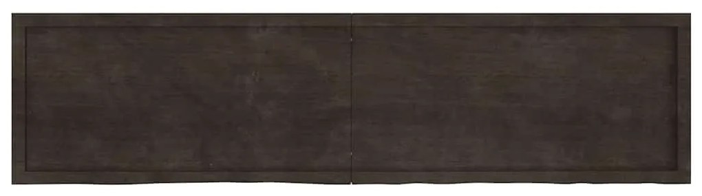 vidaXL Ράφι Τοίχου Σκούρο Καφέ 200x50x(2-4) εκ. Επεξ. Μασίφ Ξύλο Δρυός