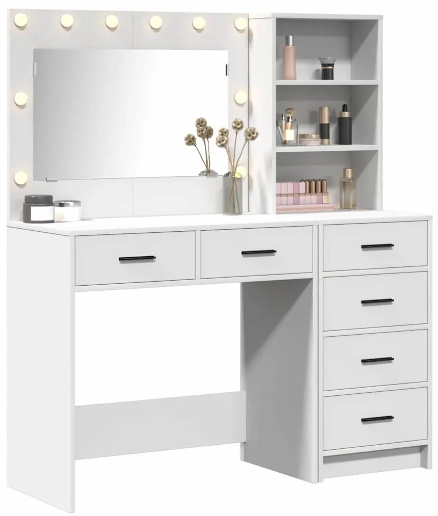 vidaXL Τραπέζι περιποίησης Λευκό 78.5 x 41 x 135 εκ Επεξεργασμένο ξύλο