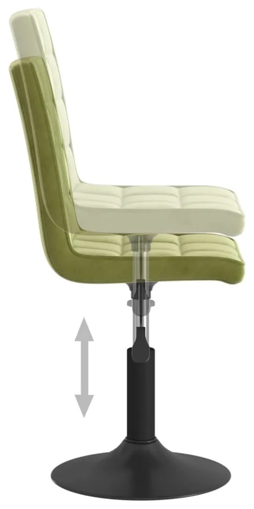 vidaXL Καρέκλες Τραπεζαρίας Περιστρ. 6 τεμ. Ανοιχτό Πράσινο Βελούδινες