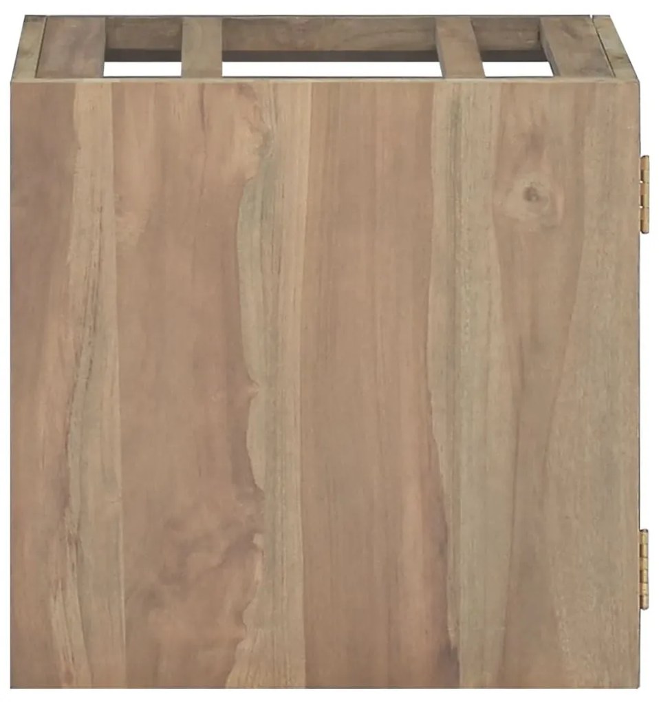 Ντουλάπι Μπάνιου Επιτοίχιο 46x25,5x40 εκ. από Μασίφ Ξύλο Teak - Καφέ