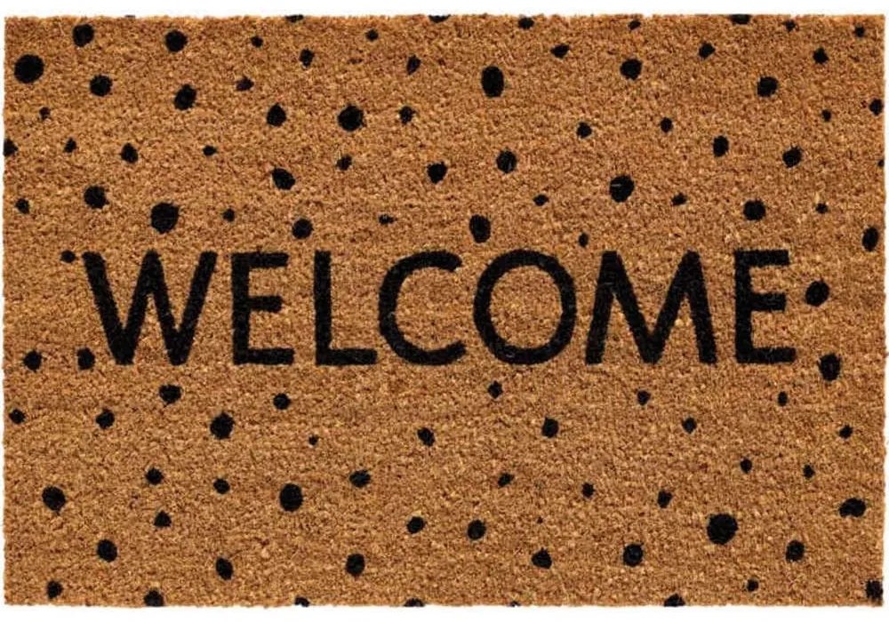 Πατάκι Εισόδου E-Coco Welcome Dots 026 40x60cm Natural-Black Sdim 40Χ60