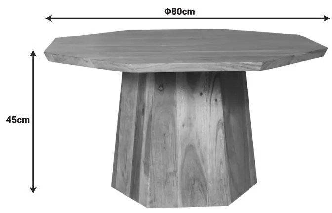 Τραπέζι σαλονιού Octagon ξύλο acacia σε φυική απόχρωση Φ80x45εκ 80x80x45 εκ.