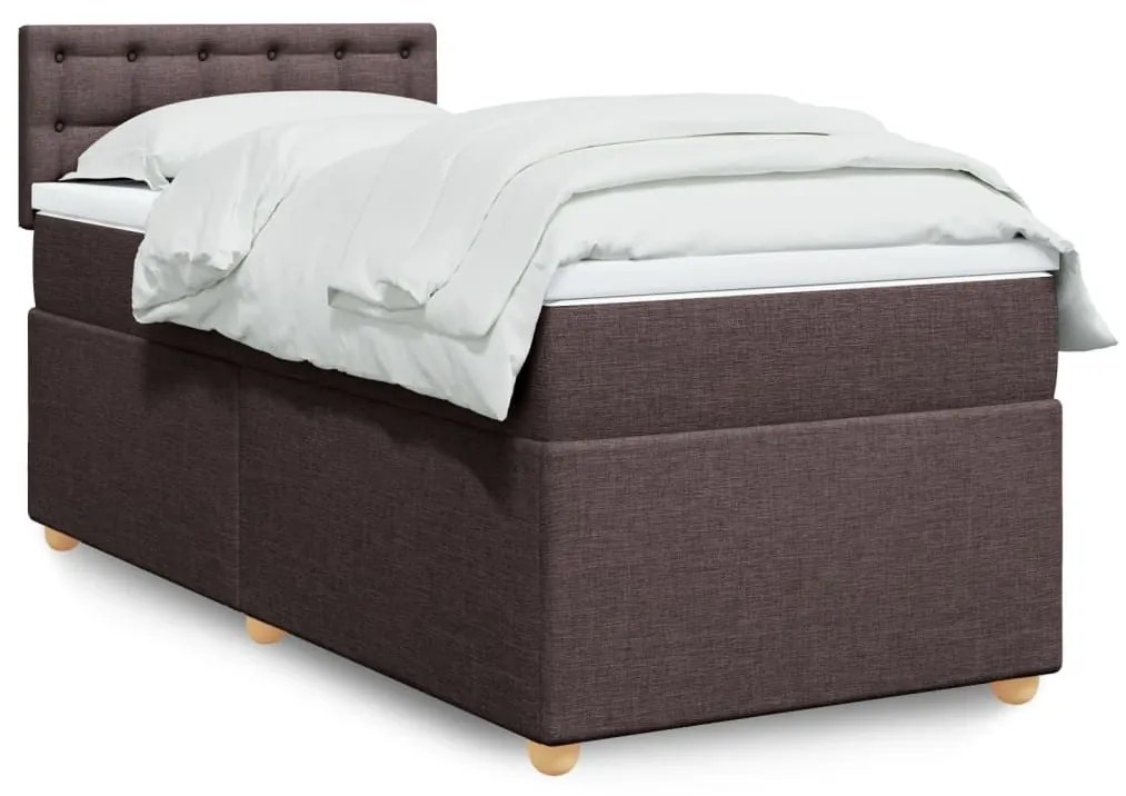 ΚΡΕΒΑΤΙ BOXSPRING ΜΕ ΣΤΡΩΜΑ ΣΚΟΥΡΟ ΚΑΦΕ 90X200 ΕΚ. ΥΦΑΣΜΑΤΙΝΟ 3288880