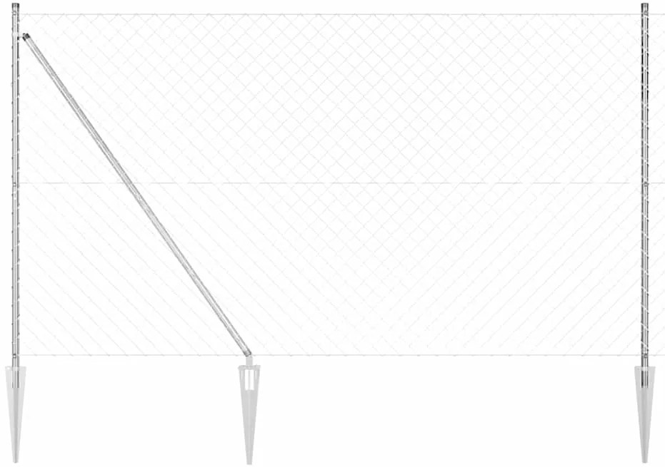 Στύλος Περιφράξεων Ασημί 10 x 1,6 μ (60 x 60 mm δίχτυ) Ατσάλι