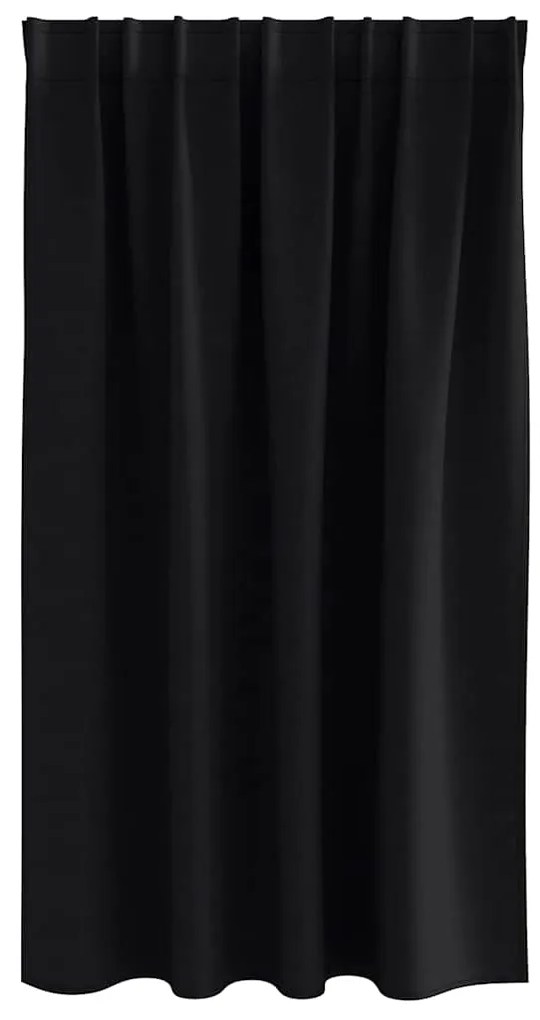 vidaXL Κουρτίνες με κουρτίνες 2 pcs Μαύρο 140x140cm Πολυεστέρας