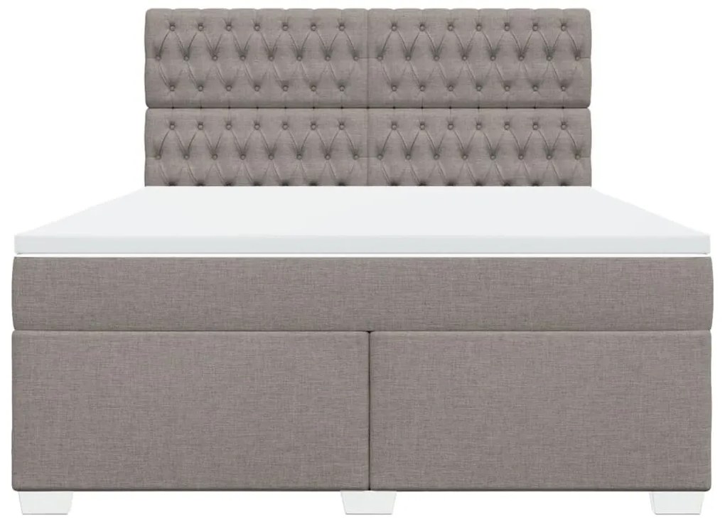 Κρεβάτι Boxspring με Στρώμα Taupe 180x200 εκ. Υφασμάτινο - Μπεζ-Γκρι