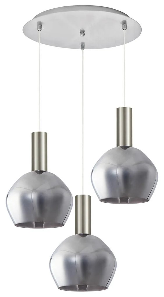 Φωτιστικό Οροφής Τρίφωτο Homelighting 77-8403 Nickel/White
