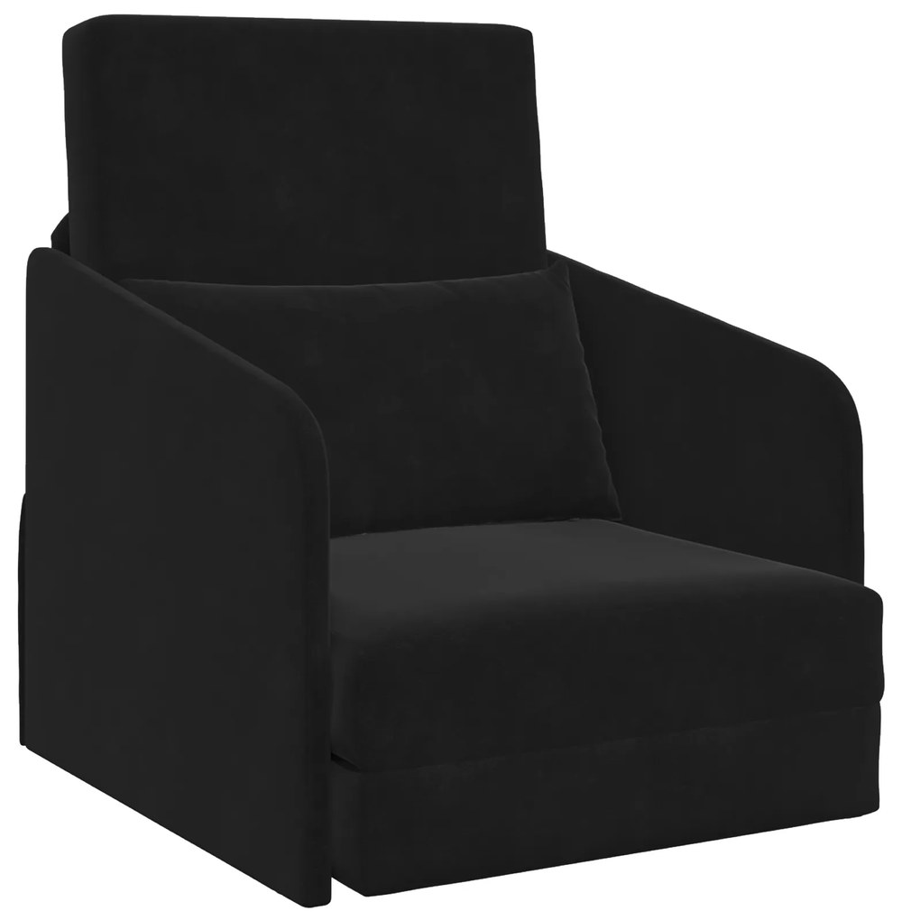 vidaXL Kαναπές κρεβάτι 2-σε-1 Μαύρος 65x80x83 εκ. Βελούδο