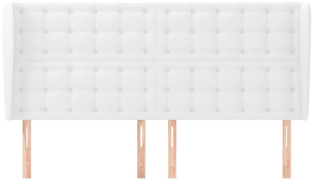 vidaXL Κεφαλάρι με Πτερύγια Λευκό 183x23x118/128 εκ. Συνθετικό Δέρμα