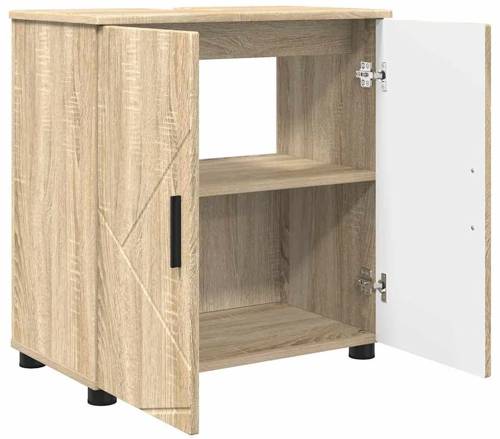 vidaXL Σετ Επίπλων Μπάνιου με πόρτα 3 pcs Sonoma Δρυς 61 x 35 x 64 εκ.