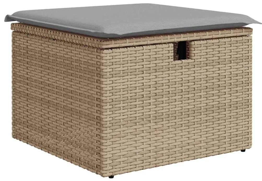 vidaXL Σετ Κήπου  5 Τεμαχίων με Μαξιλάρια Μπεζ, Poly Rattan