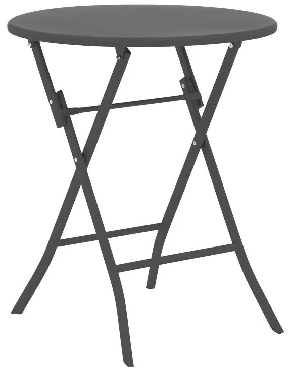 Σετ κήπου Τραπεζαρία Albero-Lindaria πτυσσόμενη σετ 3τεμ μέταλλο σε ανθρακί απόχρωση 60x60x70 εκ.