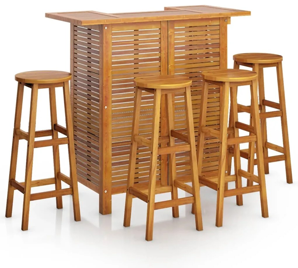 vidaXL Σετ Επίπλων Μπαρ Κήπου 5 Τεμαχίων από Μασίφ Ξύλο Ακακίας