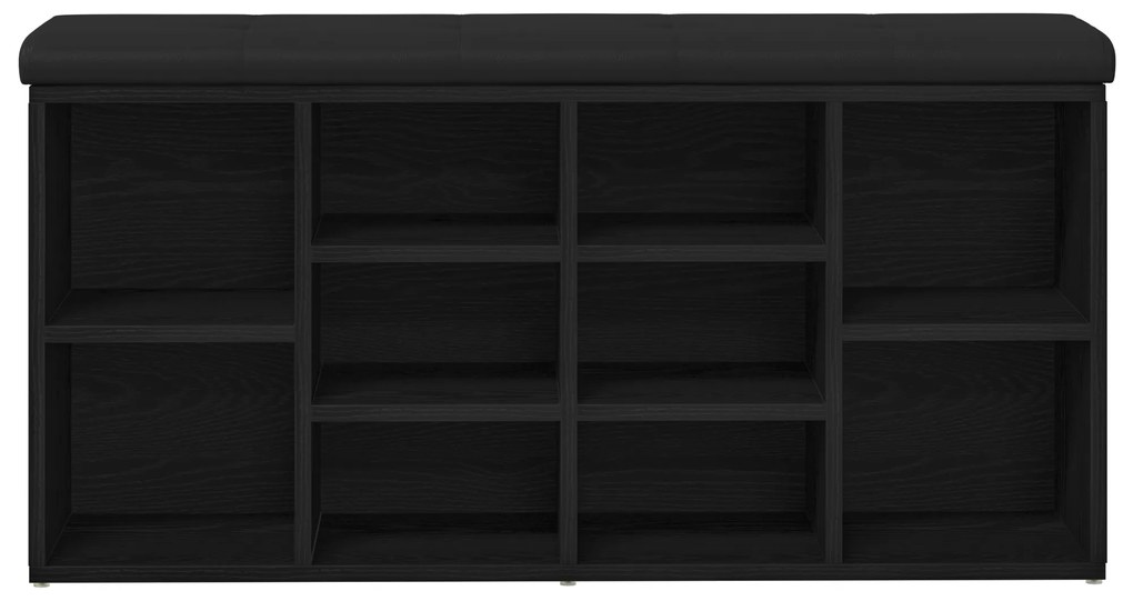 vidaXL Παγκάκι Αποθήκευσης Μαύρο Δρυς 100x30x48 εκ. Επεξεργασμένο Ξύλο