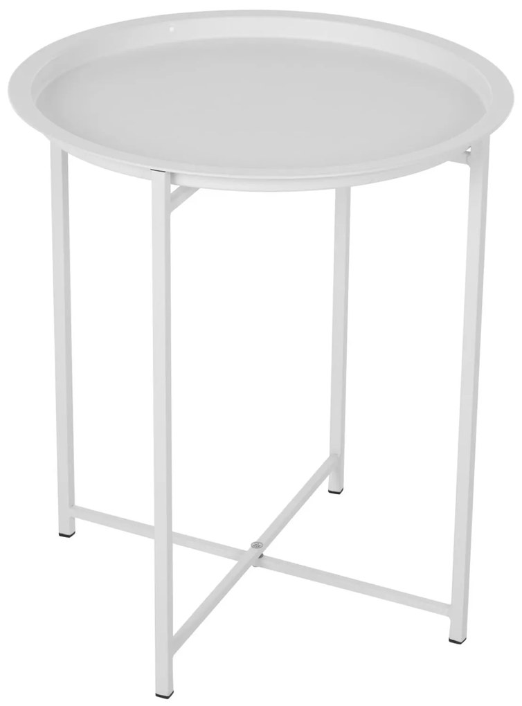 Τραπέζι SAMUEL Χαμηλό Πτυσσόμενο με Αποσπώμενο Δίσκο Μεταλλικό Λευκό Φ45x52 εκ. 45x45x52 εκ.