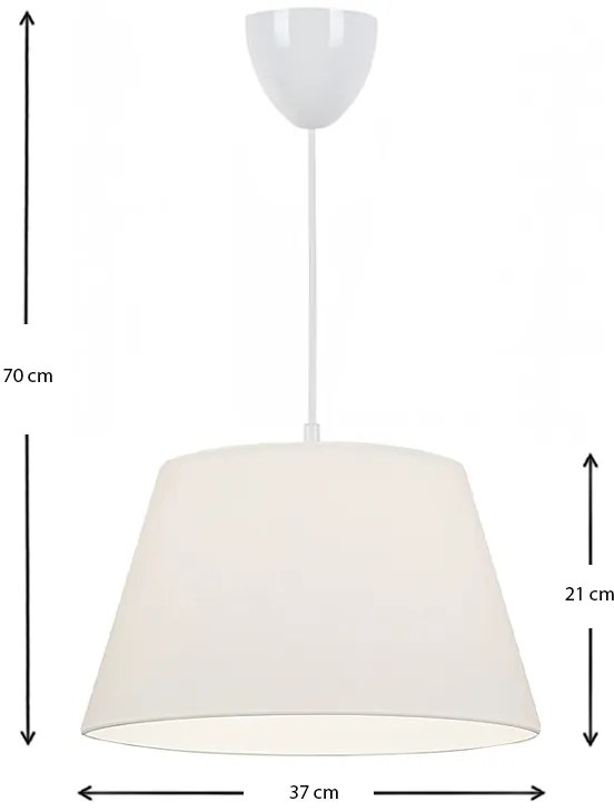 Φωτιστικό οροφής Elanor Megapap υφασμάτινο μονόφωτο χρώμα λευκό 37x21x70εκ.