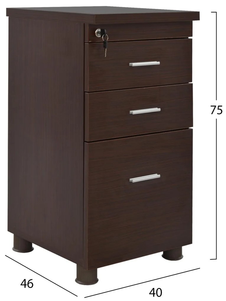 Σύνθεση Γραφείου C10203.02L Σετ 3 τμχ. σε Wenge χρώμα