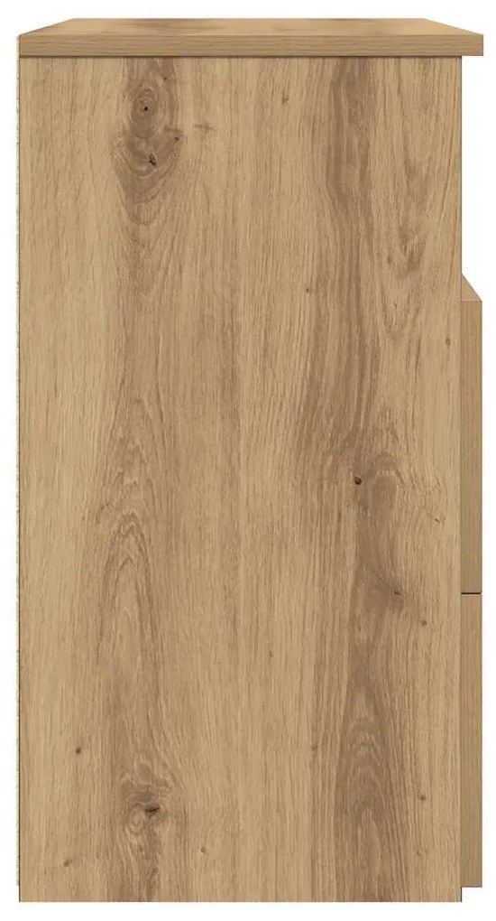vidaXL Κομοδίνα 2 τεμ.Αρτισιανή Δρυς 50x32x60 εκ. Επεξ. Ξύλο