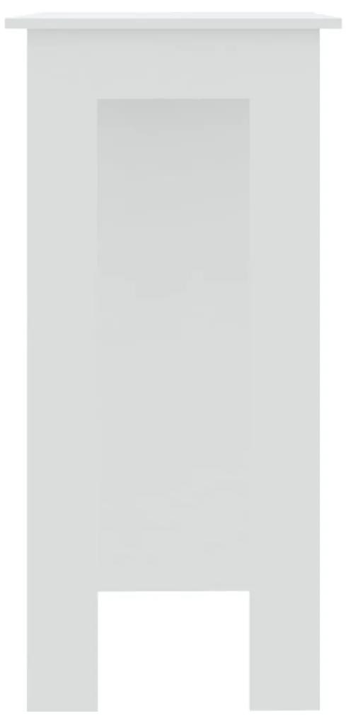 vidaXL Τραπέζι Μπαρ με Ράφια Λευκό 102 x 50 x 103,5 εκ.από Μοριοσανίδα
