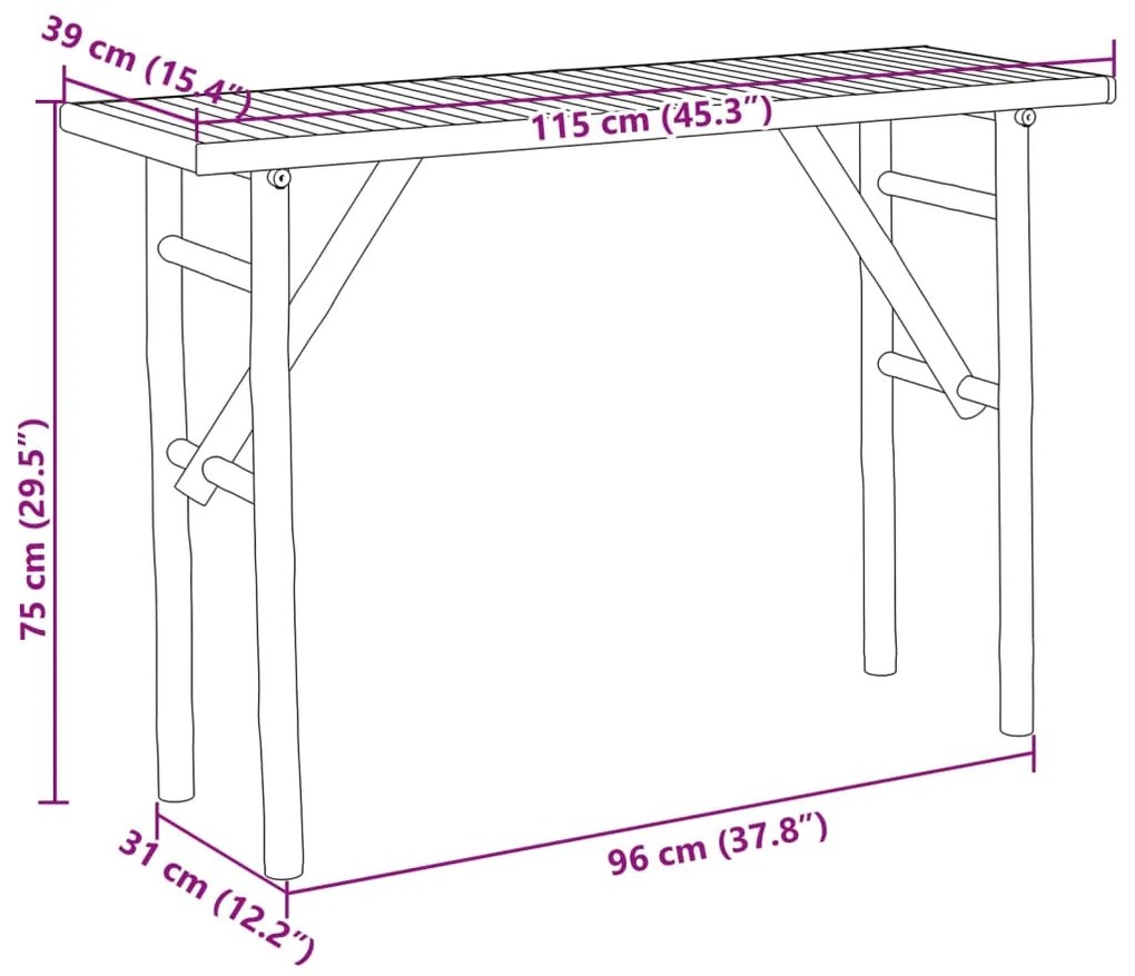 ΤΡΑΠΕΖΙ ΚΟΝΣΟΛΑ 115 X 39 X 75 ΕΚ. ΑΠΟ ΜΠΑΜΠΟΥ 368041