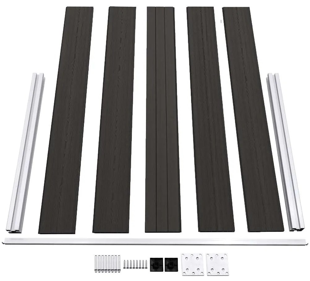 vidaXL Πάνελ Περίφραξης Μαύρο 180 x 105 εκ. από WPC