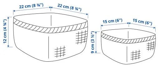 VÄXTHUS καλάθι/χειροποίητο, σετ 2 τεμ. 605.511.31