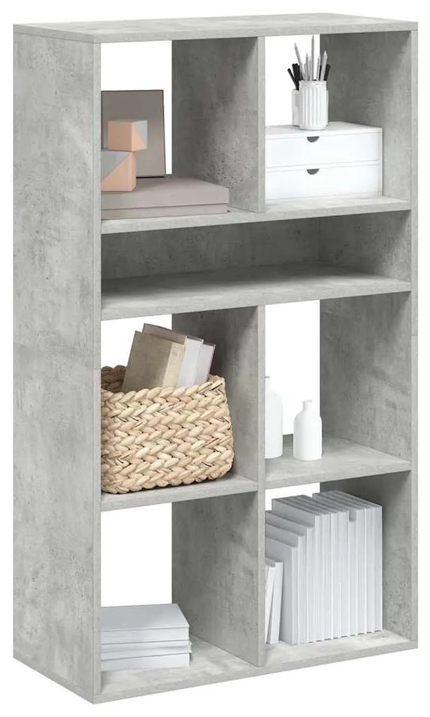 Βιβλιοθήκη Γκρι του Σκυροδέματος 66x31x112 εκ. από Μοριοσανίδα