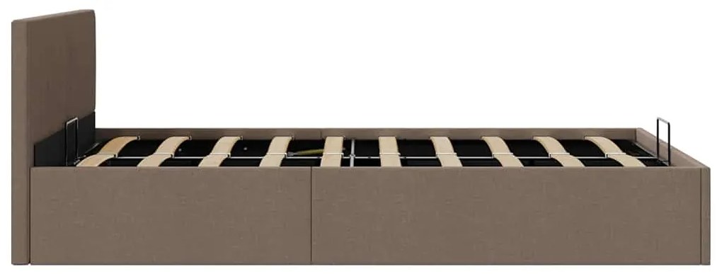 vidaXL Πλαίσιο Κρεβατιού με Αποθηκ. Χώρο Taupe 140x200 εκ. Υφασμάτινο