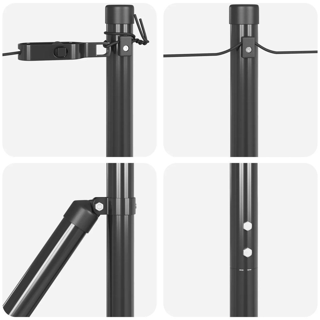 vidaXL Στηρίγματα Φράχτη με Βάσεις 26 τεμ Ø32mm 78,5cm Γαλβανισμένο Χάλυβα