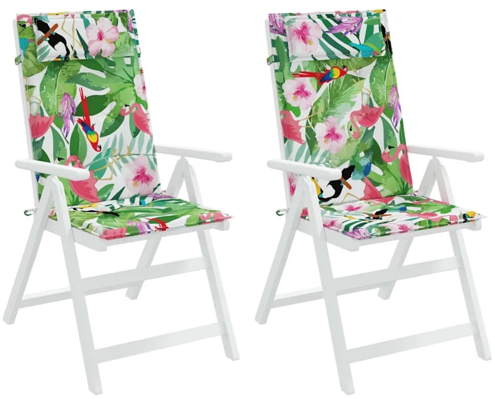 vidaXL Μαξιλάρια Καρέκλας με Ψηλή Πλάτη 2 τεμ. Πολύχρωμα Ύφασμα Oxford