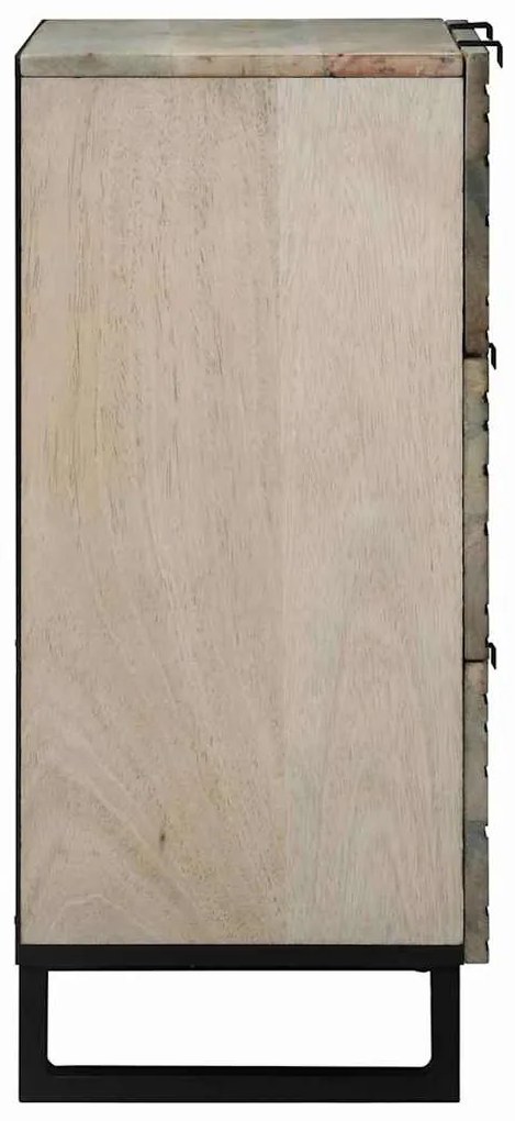 vidaXL Σετ Μπουφέδων 2 pcs Λευκό 60 x 33,5 x 75 εκ. Στερεό ξύλο μάνγκο