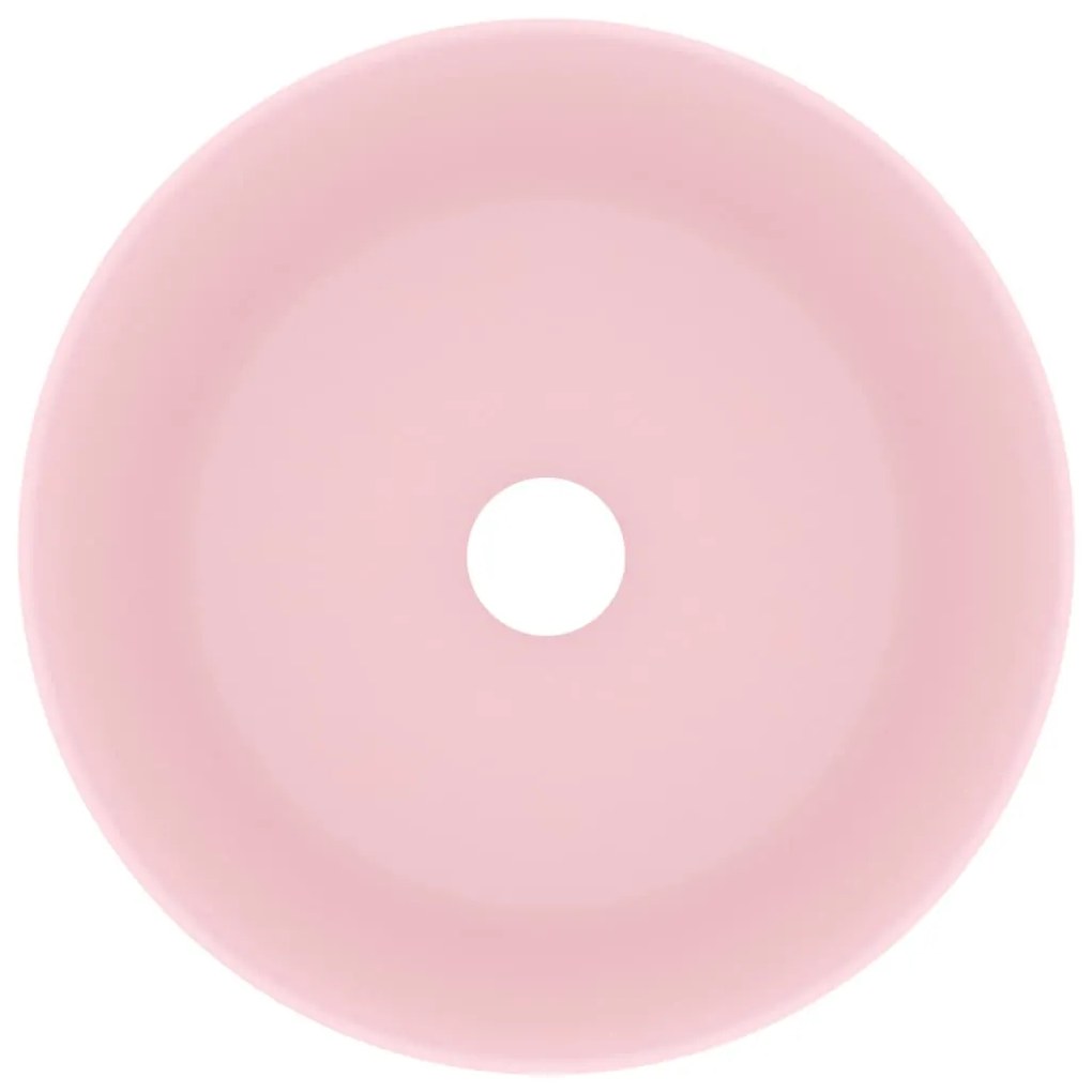 vidaXL Νιπτήρας Πολυτελής Στρογγυλός Ροζ Ματ 40 x 15 εκ. Κεραμικός
