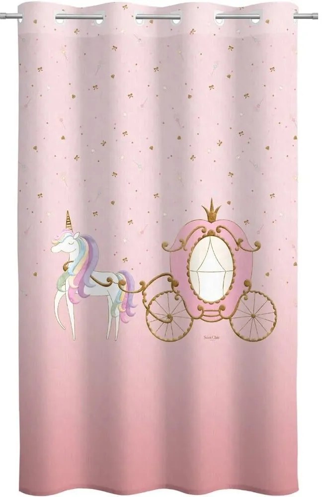 Κουρτίνα Παιδική Cinderella Pink Saint Clair 160x240 cm Πολυέστερ