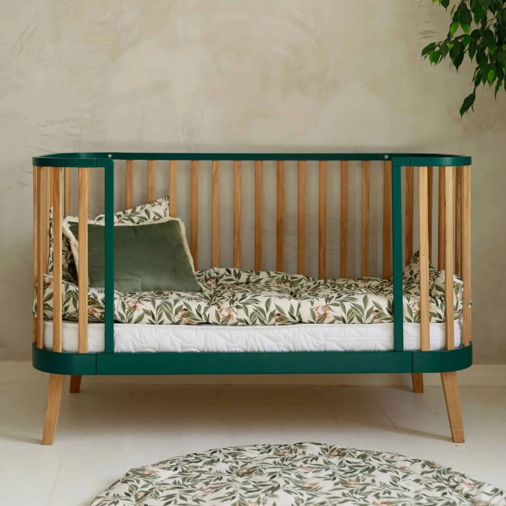 Βρεφικό Κρεβάτι  Bambi Mundo  Natural + Green 70×140cm  Luletto (Δώρο 10% έκπτωση στο Στρώμα)