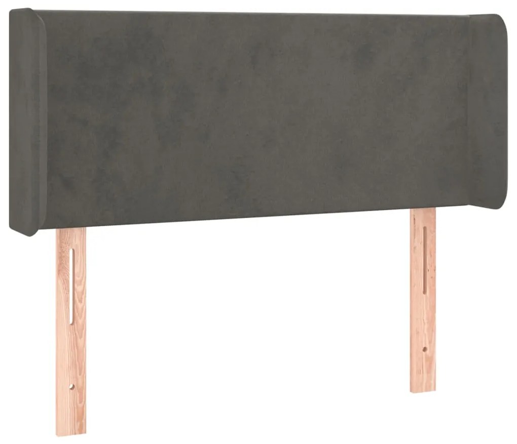 vidaXL Κεφαλάρι με Πτερύγια Σκούρο Γκρι 83x16x78/88 εκ. Βελούδινο