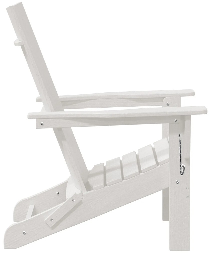 vidaXL Folding Adirondack Chair Λευκό 74.5x80.5x90 εκ. HDPE