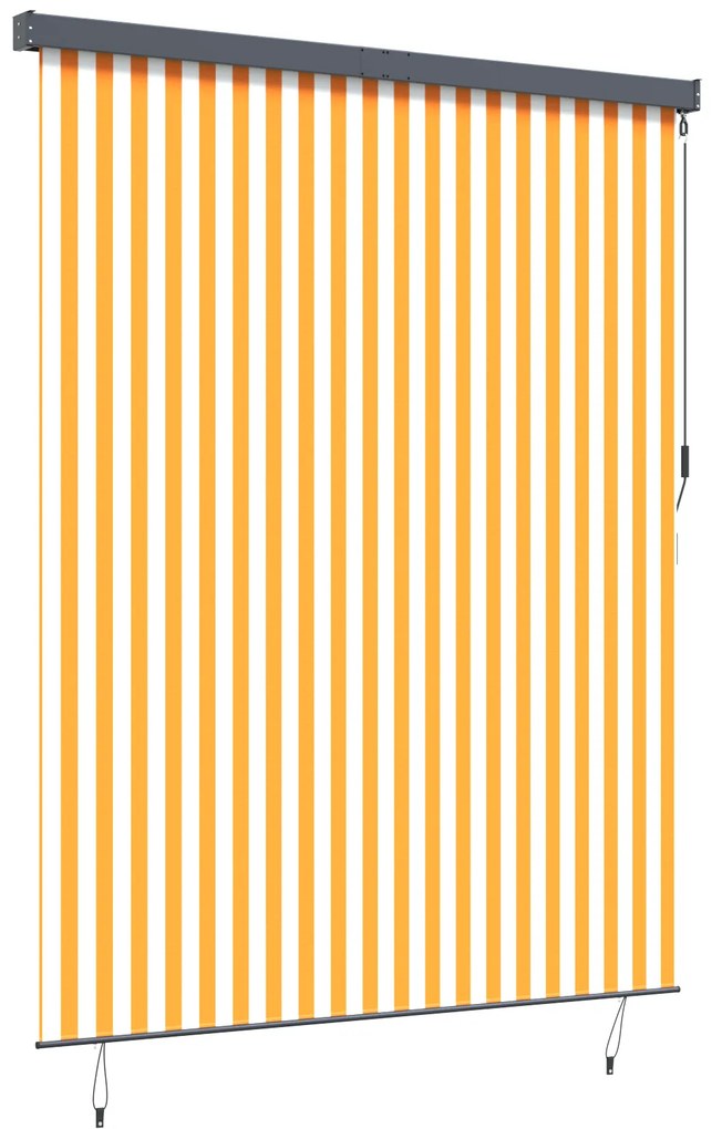 vidaXL Εξωτερικό ρολό Striped Πορτοκαλί και λευκό 220 x 250 cm ύφασμα