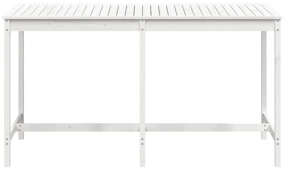 vidaXL Τραπέζι Κήπου Λευκό 203,5 x 90 x 110 εκ. από Μασίφ Ξύλο Πεύκου