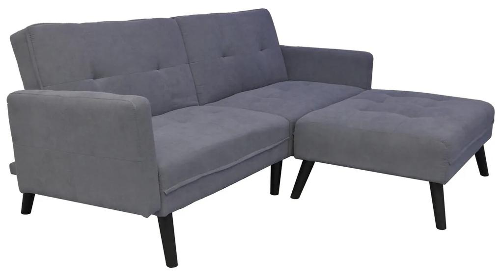 Καναπές/Κρεβάτι Γωνιακός ArteLibre ANTONELLA Σκούρο Γκρι 200x156x83cm