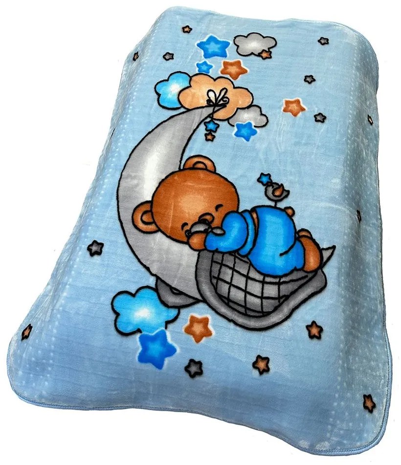 Κουβέρτα Βρεφική Βελουτέ Crescent Moon 31 Baby Blue DimCol Cradle 110x140cm Πολυέστερ