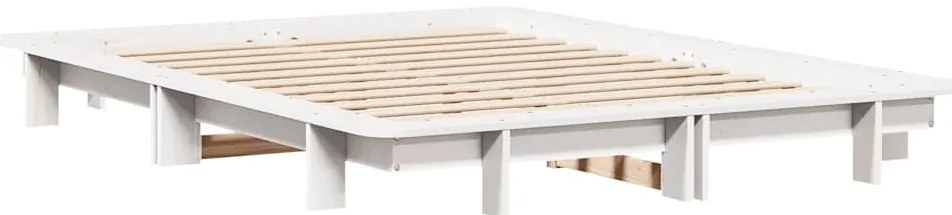 vidaXL Σκελετός Κρεβ. Χωρίς Στρώμα Λευκό 150x200 εκ Μασίφ Πεύκο
